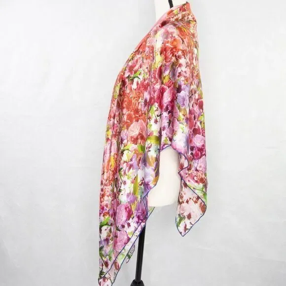 Silk floral print over size‎ scarf